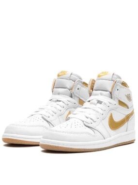 JORDAN 1 RETRO HIGH OG (PS) WHITE/METALLIC GOLD size 2Y